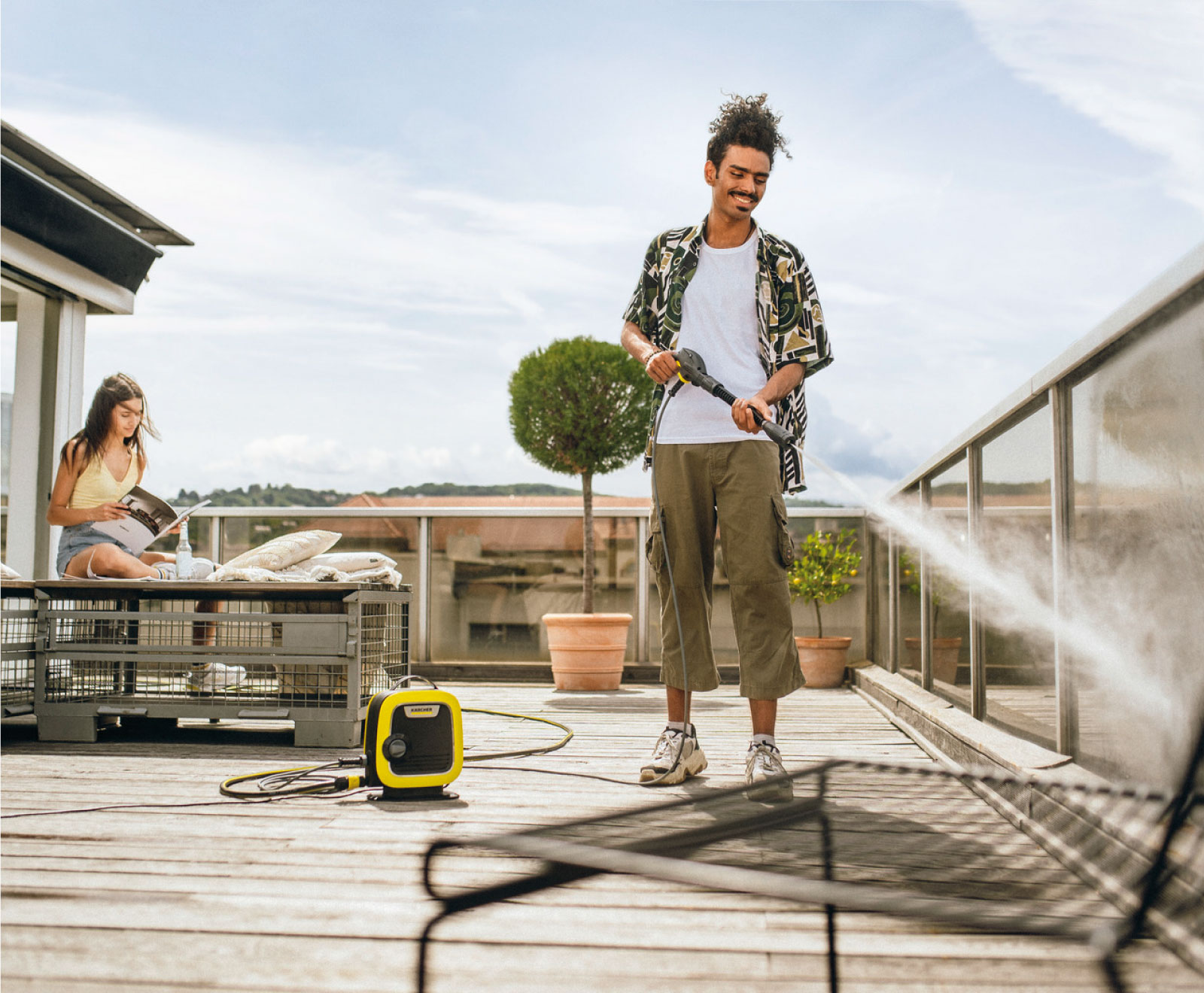 Cleaning balcony